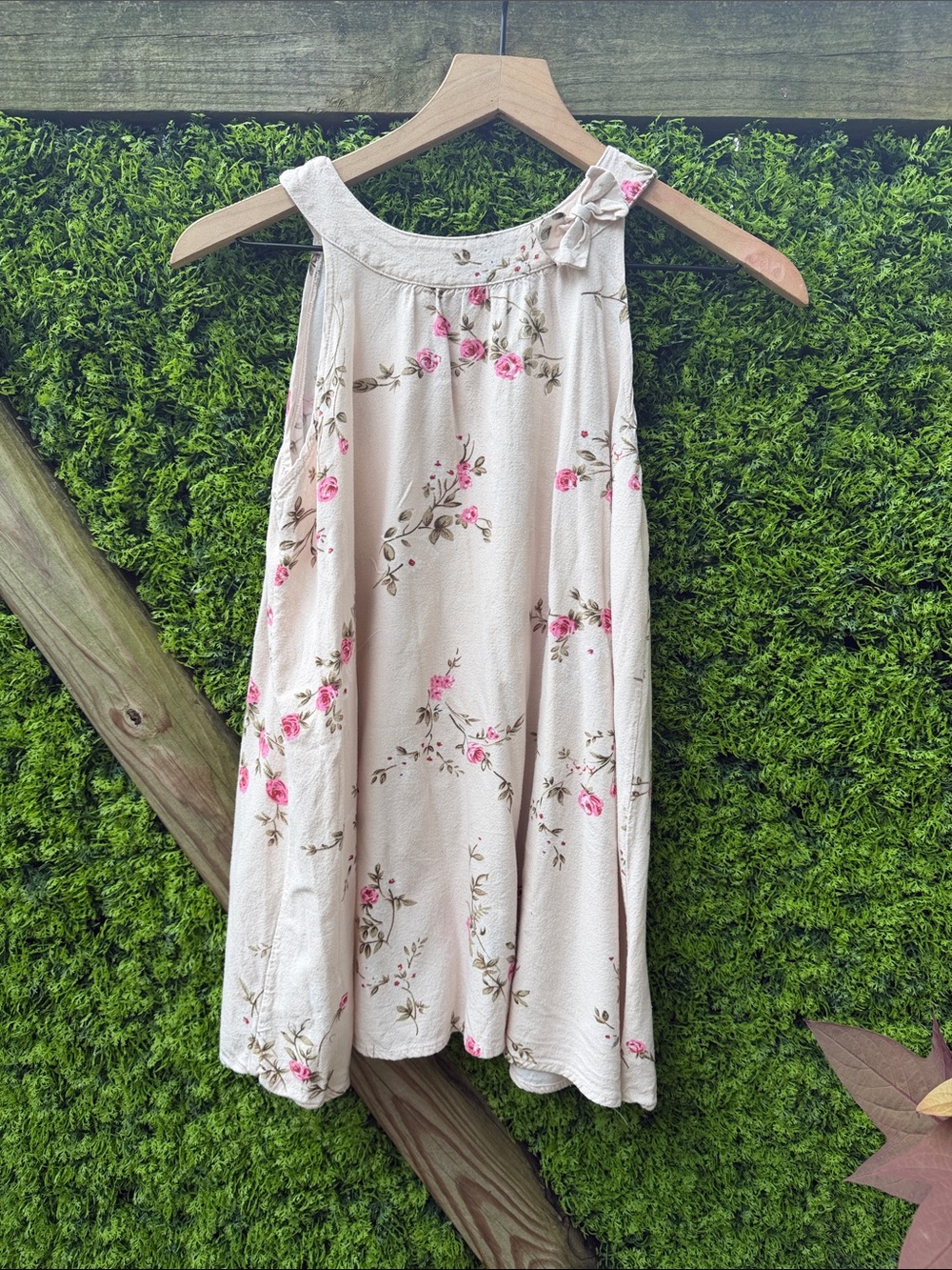 100 Percent Linen Floral Sleeveless Top